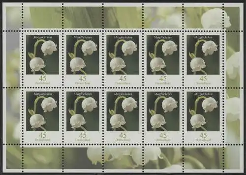 2794 Blumen 45 Cent Maiglöckchen - Zehnerbogen ** postfrisch
