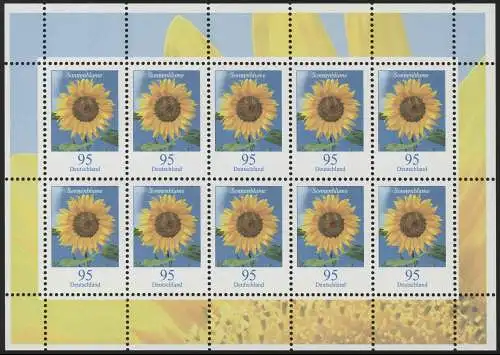 2434 Blumen 95 Cent Sonnenblume - Zehnerbogen ** postfrisch