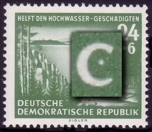 431I Hochwassergeschädigte: weißer Fleck im C von DEMOKRATISCHE, **