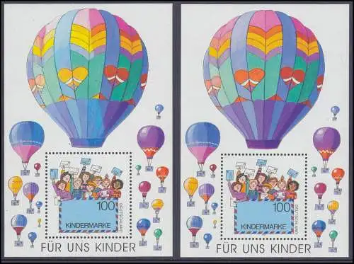 Block 40 Für uns Kinder 1997 mit verschmierter Druckfarbe - ** postfrisch