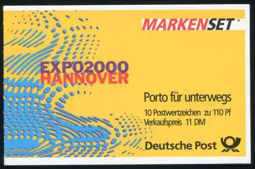 39II MH EXPO 2000: Schneidemarkierung orange-schwarz-orange, RZ-Fragmente, **