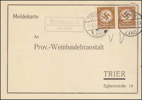Pays-Bas, 23.6.1938, sur Trèves, au service de la carte de vol Motte