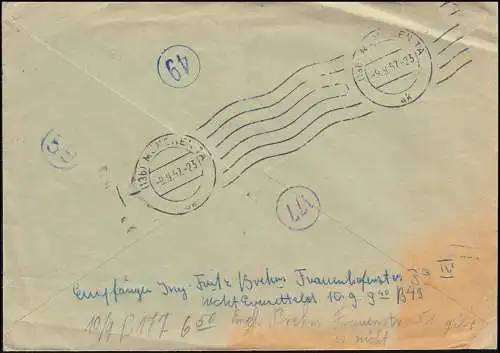 266 Albert Ballin im OR-Viererblock portog. auf Exp.-Brief PILSTING 9.9.57