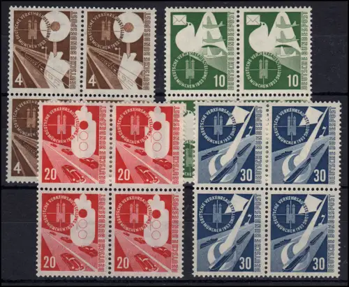 167-170 Verkehrsausstellung - Viererblock-Satz ungefaltet, postfrisch ** 