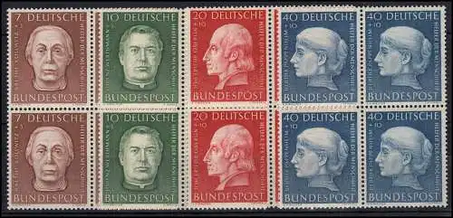 200-203 Wohlfahrt 1954, Viererblock Satz postfrisch **, ungefaltet