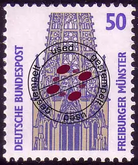 1340A u Attractions 50 Pf Fribourger Münster, O
