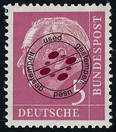 179x Wv Heuss 5 Pf, gestempelt O