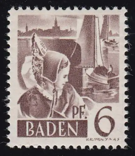 Baden 15y II Freimarke 6 Pf. **