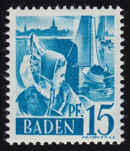 Baden 19y II Freimarke 15 Pf. **
