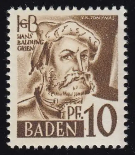 Baden 17ya II Freimarke 10 Pf. **