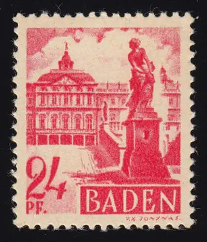 Baden 8vv II Freimarke 24 Pf.  **
