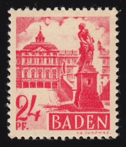 Baden 8vv II Freimarke 24 Pf.  **