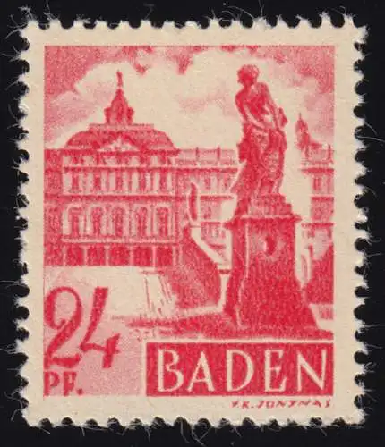 Baden 8vv III Freimarke 24 Pf. **