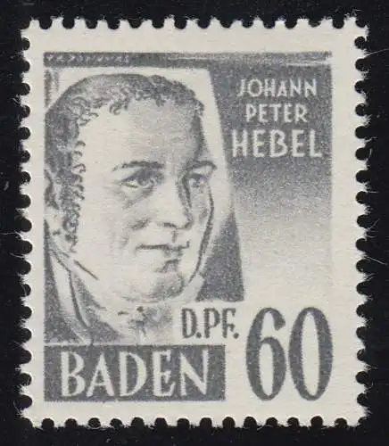 Baden 25y II Hebel 60 DPf. **