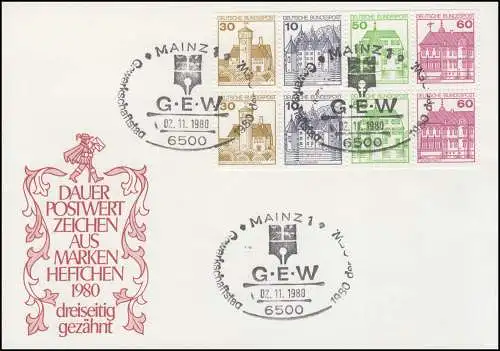 HBl. 28 de MH 23 BUS 1980 NOUVELLE fluorescence, bijoux FDC MAINZ GEW 2.11.80