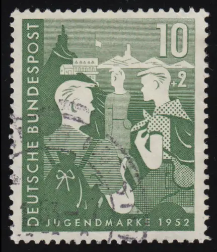 153 Bundesjugendplan 10+2 Pf, gestempelt O
