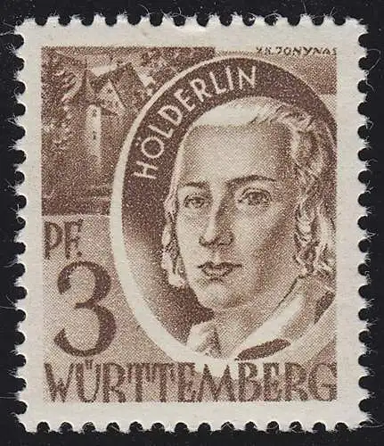 Württemberg 2yv II Freimarke 3 Pf., postfrisch **