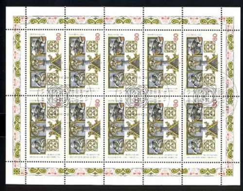1786 Regensburg - 10er-Bogen Ersttagssonderstempel ESSt