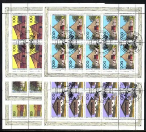 1819-1823 Wofa Wohlfahrt Bauernhäuser 1995 - 10er-Bogen Satz ESSt