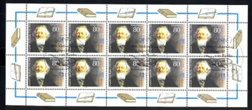 1826 Leopold von Ranke - 10er-Bogen Ersttagssonderstempel ESSt