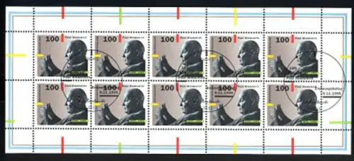 1827 Paul Hindemith - 10er-Bogen Ersttagssonderstempel ESSt