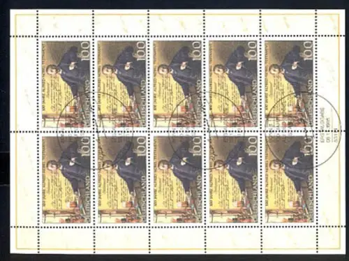 1828 Alfred Nobel - 10er-Bogen mit ESSt BONN