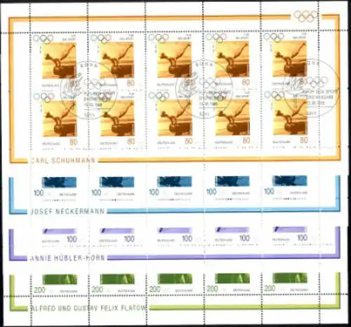 1861-1864 Sporthilfe Olympiade - 4 Werte, 10er-Bogen-Satz ESSt