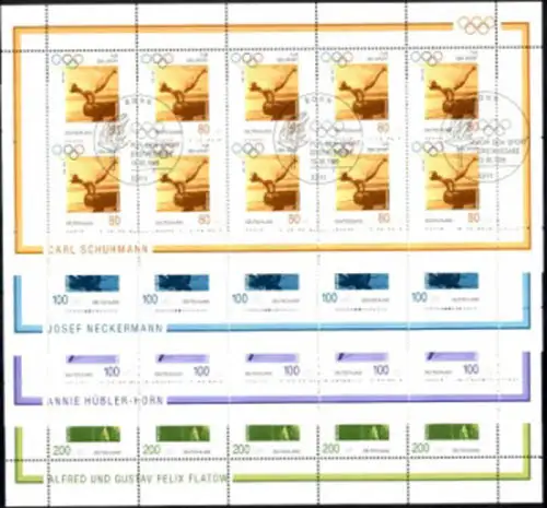 1861-1864 Sporthilfe Olympiade - 4 Werte, 10er-Bogen-Satz ESSt