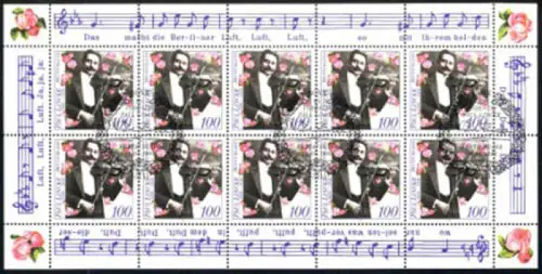 1876 Paul Lincke - 10er-Bogen Ersttagssonderstempel ESSt