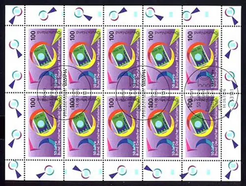 1878 Bund deutscher Philatelisten - BDPh - 10er-Bogen ESSt