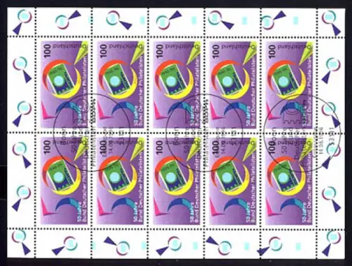 1878 Bund deutscher Philatelisten - BDPh - 10er-Bogen ESSt