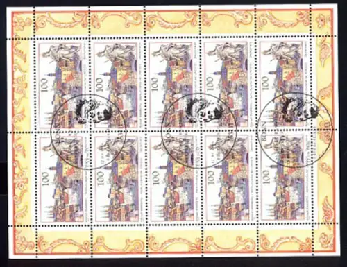 1881 Bamberg - 10er-Bogen Ersttagssonderstempel ESSt