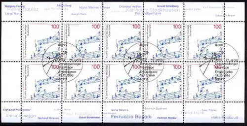 1890 Donaueschinger Musiktage - 10er-Bogen ESSt