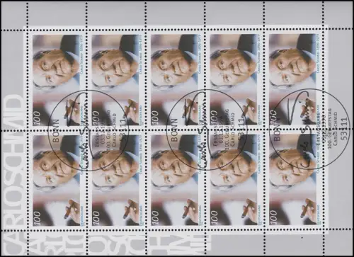 1894 Carlo Schmid - 10er-Bogen ESSt Bonn 3.12.1996