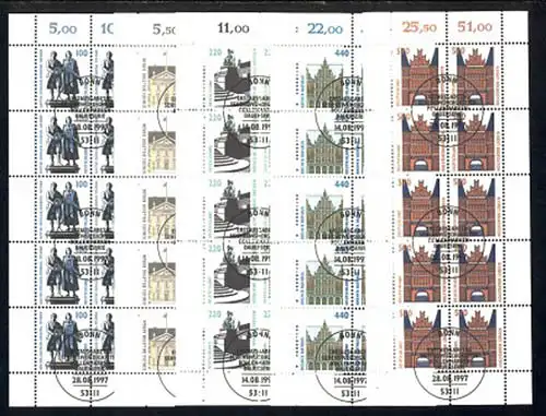 1934-1938 SWK 100-510 Pf - 10er-Bogen-Satz ESSt Bonn
