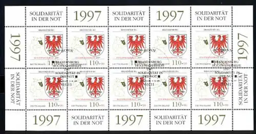 1941 Hochwasserhilfe Brandenburg 1997 - 10er-Bogen ESSt