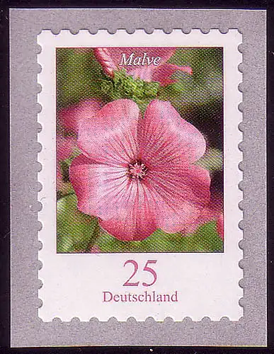 2513 Blumen Malve 25 Cent SELBSTKLEBEND, postfrisch **