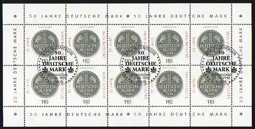 1996 Deutsche Mark / D-Mark - 10er-Bogen ESSt