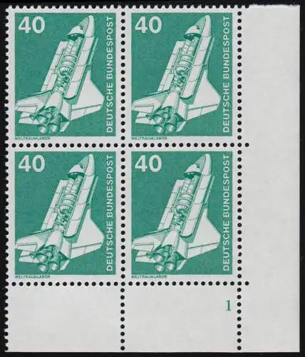 850 Industrie 40 Pf Weltraumlabor NEUE Fluo ** Vbl FN1