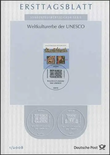 Ersttagsblätter ETB Bund Jahrgang 2008 Nr. 1 - 43 komplett