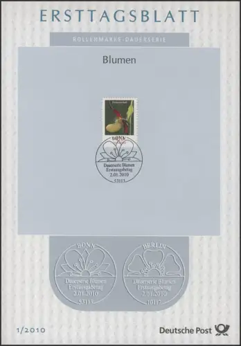 Ersttagsblätter ETB Bund Jahrgang 2010 Nr. 1 - 41 + 2 komplett