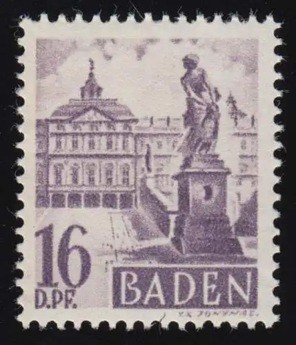 Baden 20y V Freimarke 16 DPf. **