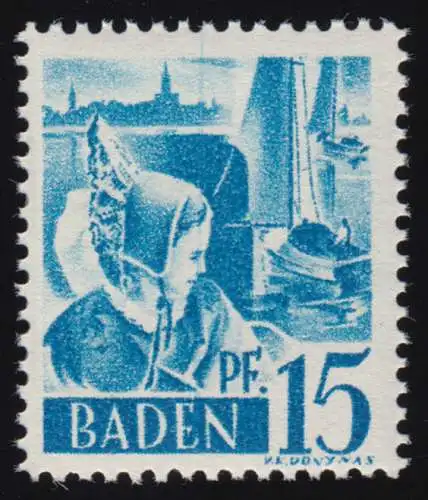 Baden 19y III Freimarke 15 Pf. **