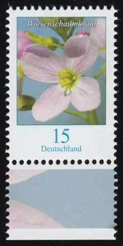 3424 Blume Wiesenschaumkraut 15 Cent, nassklebend, aus Bogen, postfrisch **