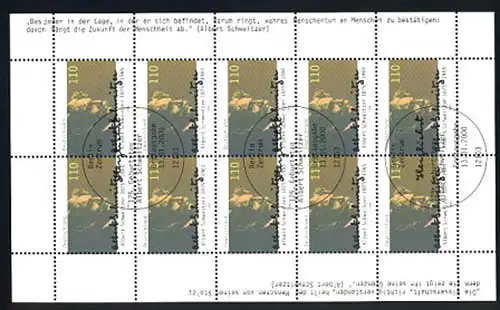 2090 Albert Schweitzer - 10er-Bogen ESSt BONN