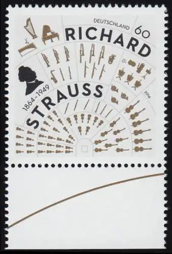 3086 Richard Strauss, Musiker & Dirigent, aus Bogen, postfrisch **