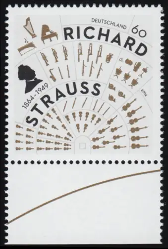 3086 Richard Strauss, Musiker & Dirigent, aus Bogen, postfrisch **