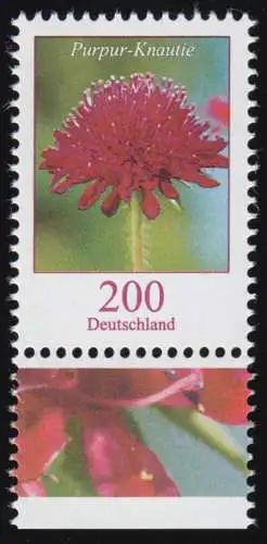 3556 Blume 200 Cent Purpur-Knautie aus Bogen, ** postfrisch