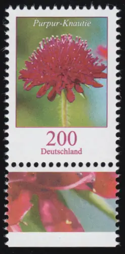 3556 Blume 200 Cent Purpur-Knautie aus Bogen, ** postfrisch
