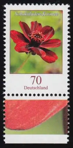3189 Blume Schokoladen-Kosmee 70 Cent, nassklebend aus Bogen, postfrisch **